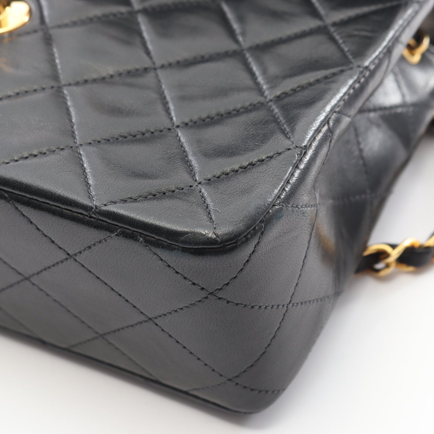 ミニマトラッセ20 チェーンショルダーバッグ ラムスキン ブラック ゴールド金具 ヴィンテージ シャネル バッグ CHANEL