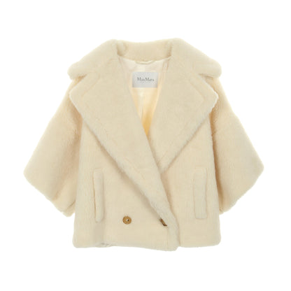 TEDDY テディベア アイコン コート アルパカ ウール シルク オフホワイト マックスマーラ アウター Max Mara