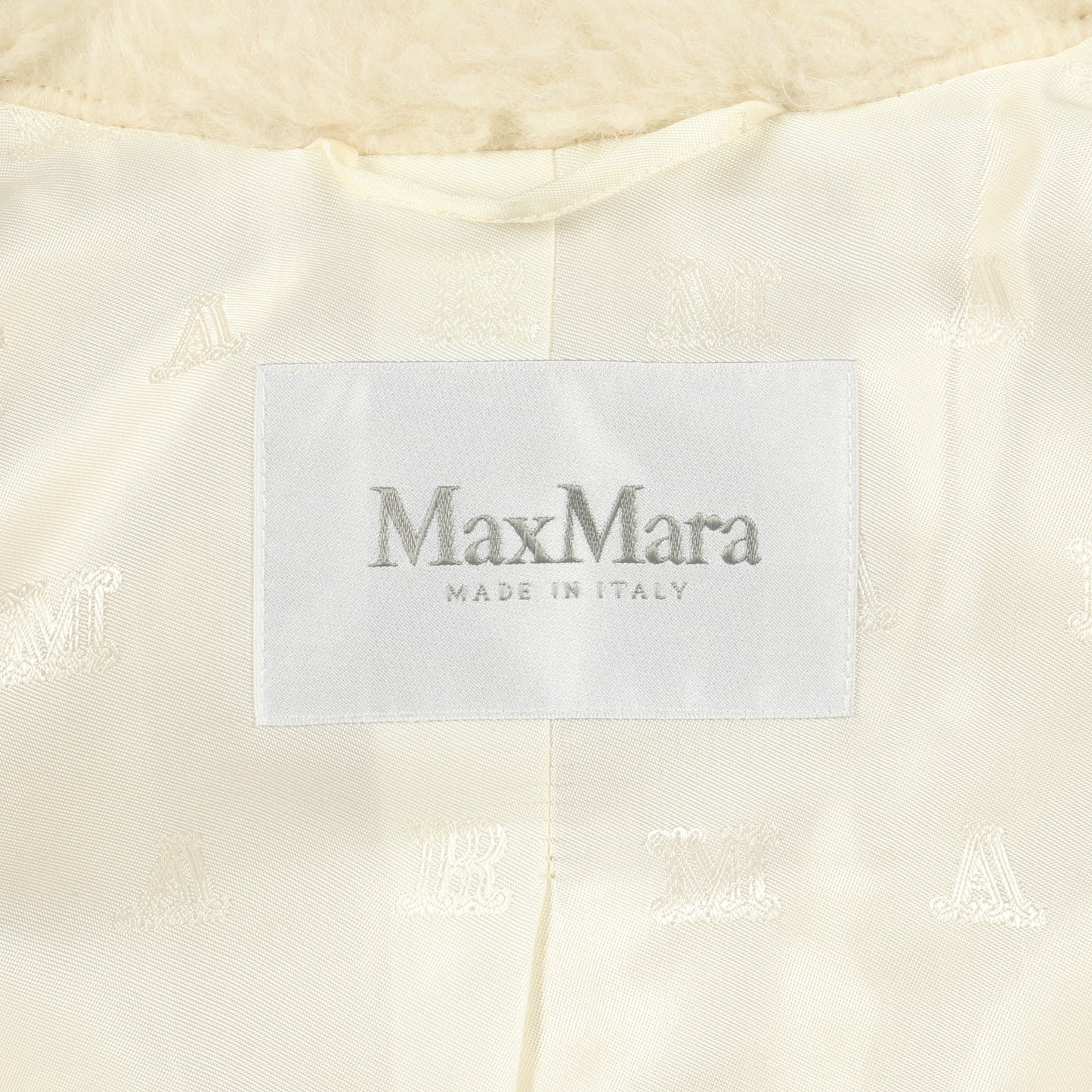 TEDDY テディベア アイコン コート アルパカ ウール シルク オフホワイト マックスマーラ アウター Max Mara
