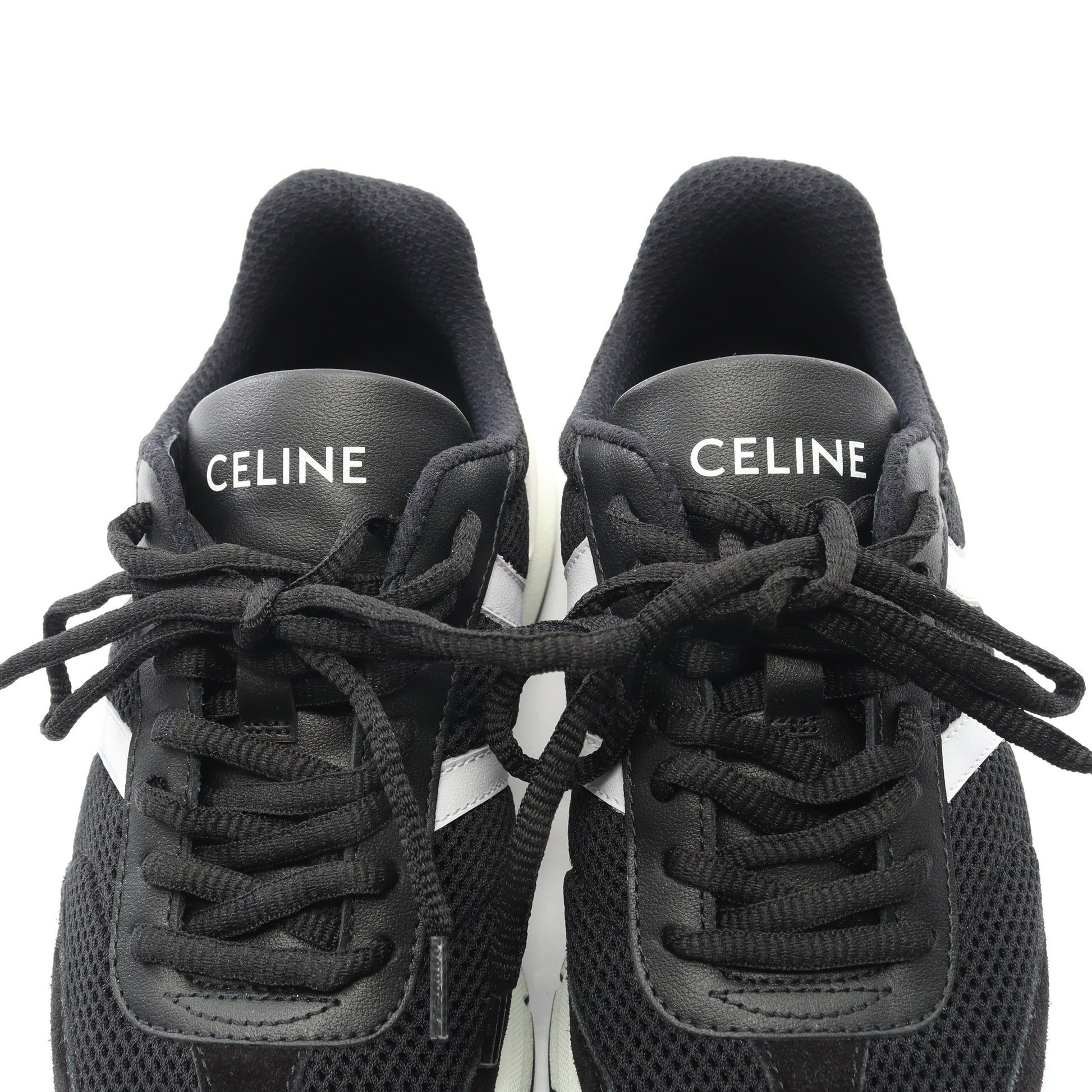 ランナー スニーカー ファブリック レザー スエード ブラック ホワイト セリーヌ シューズ CELINE