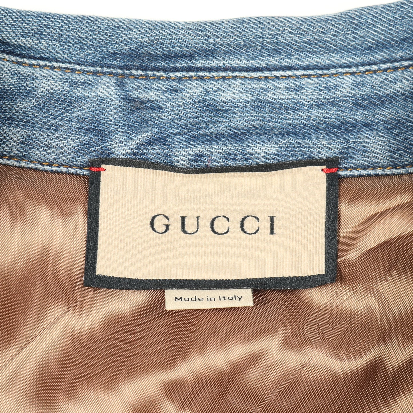 WASHED ORGANIC DENIM SHIRT デニムジャケット コットン インディゴブルー グッチ アウター GUCCI