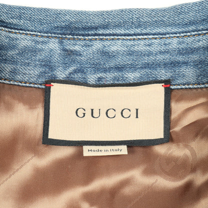 WASHED ORGANIC DENIM SHIRT デニムジャケット コットン インディゴブルー グッチ アウター GUCCI