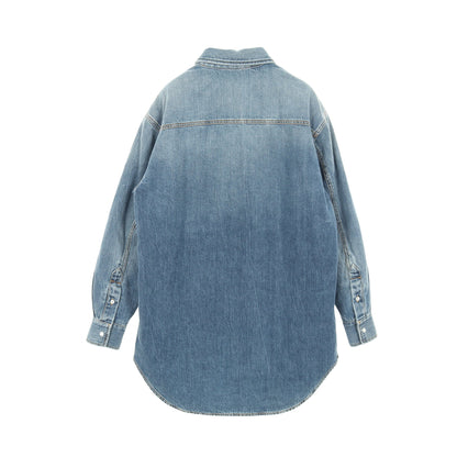 WASHED ORGANIC DENIM SHIRT デニムジャケット コットン インディゴブルー グッチ アウター GUCCI