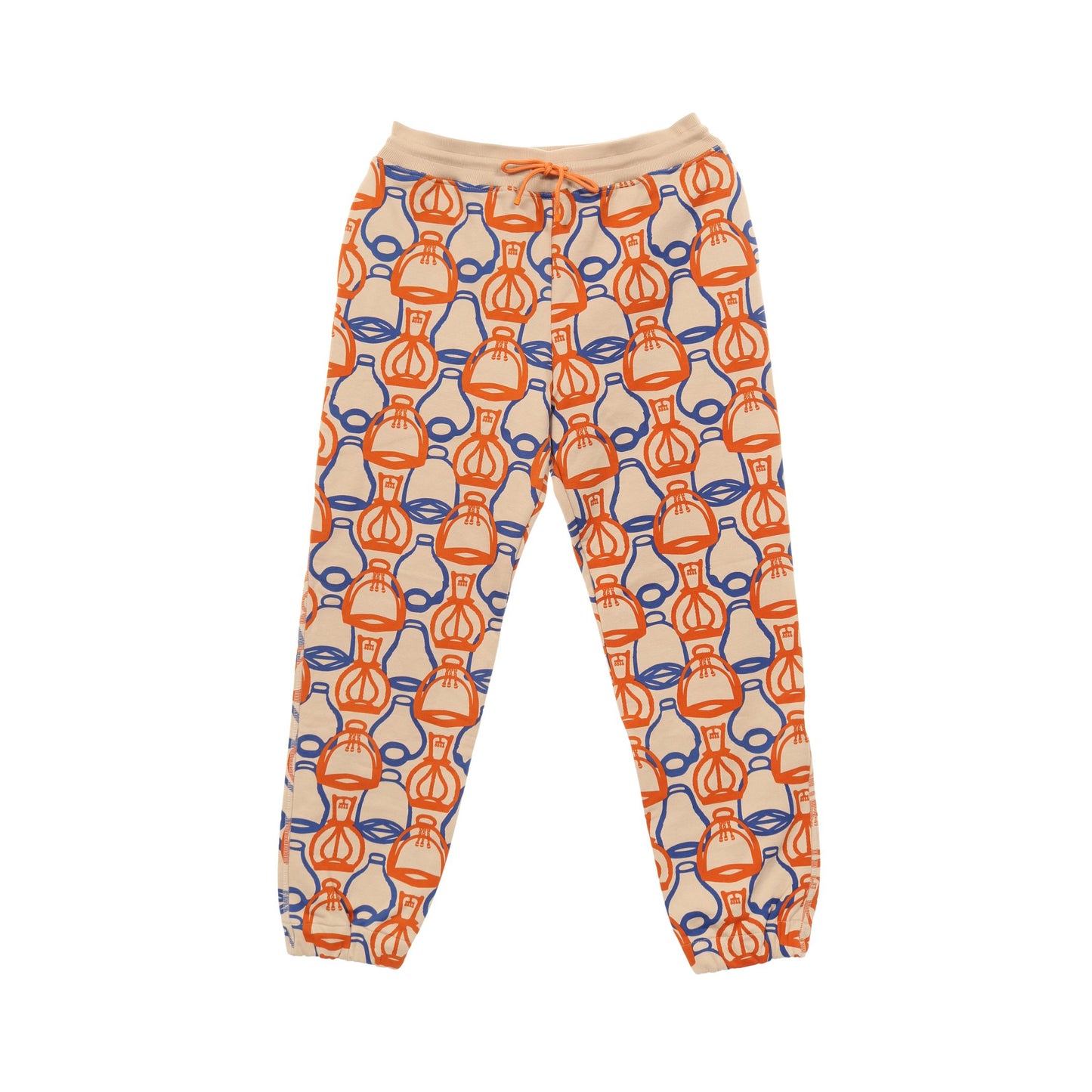 Fantaisie d’Etriers ジョガーパンツ スウェットパンツ コットン ベージュ オレンジ ブルー エルメス ボトムス HERMES