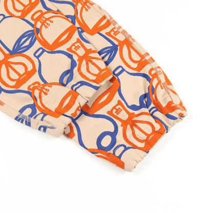 Fantaisie d’Etriers ジョガーパンツ スウェットパンツ コットン ベージュ オレンジ ブルー エルメス ボトムス HERMES