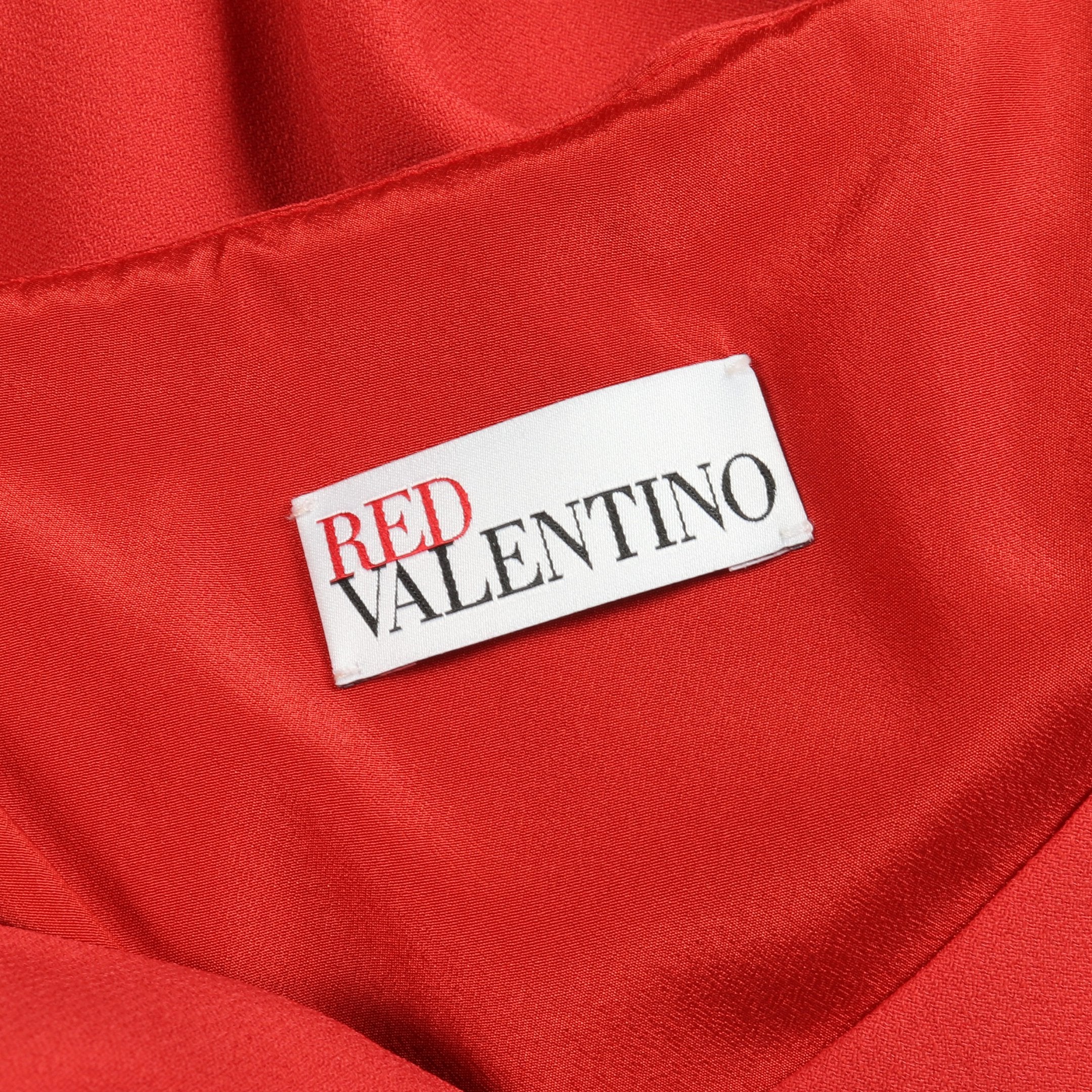 Red Valentinoワンピース ワンピース ノースリーブ リボン フリル レッド レッドヴァレンティノ