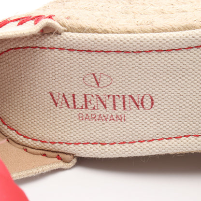 ATELIER エスパドリーユ サンダル キャンバス レザー ベージュ レッド ヴァレンティノガラヴァーニ シューズ VALENTINO GARAVANI
