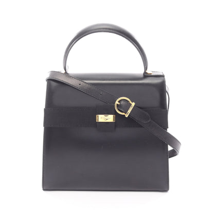 ヴァラリボン ハンドバッグ レザー ブラック 2WAY フェラガモスポーツ バッグ Salvatore Ferragamo SPORT