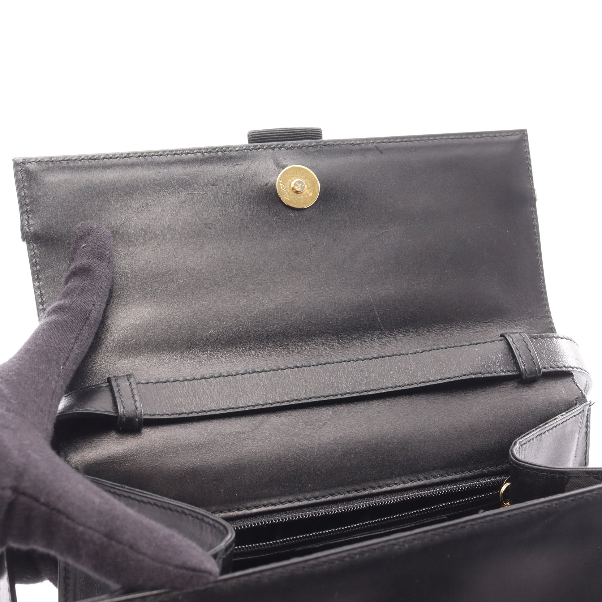 ヴァラリボン ハンドバッグ レザー ブラック 2WAY フェラガモスポーツ バッグ Salvatore Ferragamo SPORT