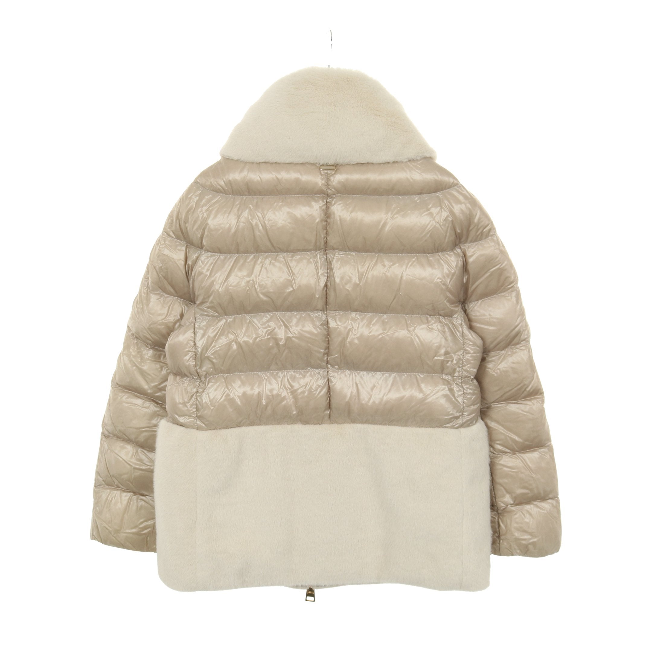 エコファー ダウンジャケット ナイロン ベージュ 切替 ヘルノ – RECLO