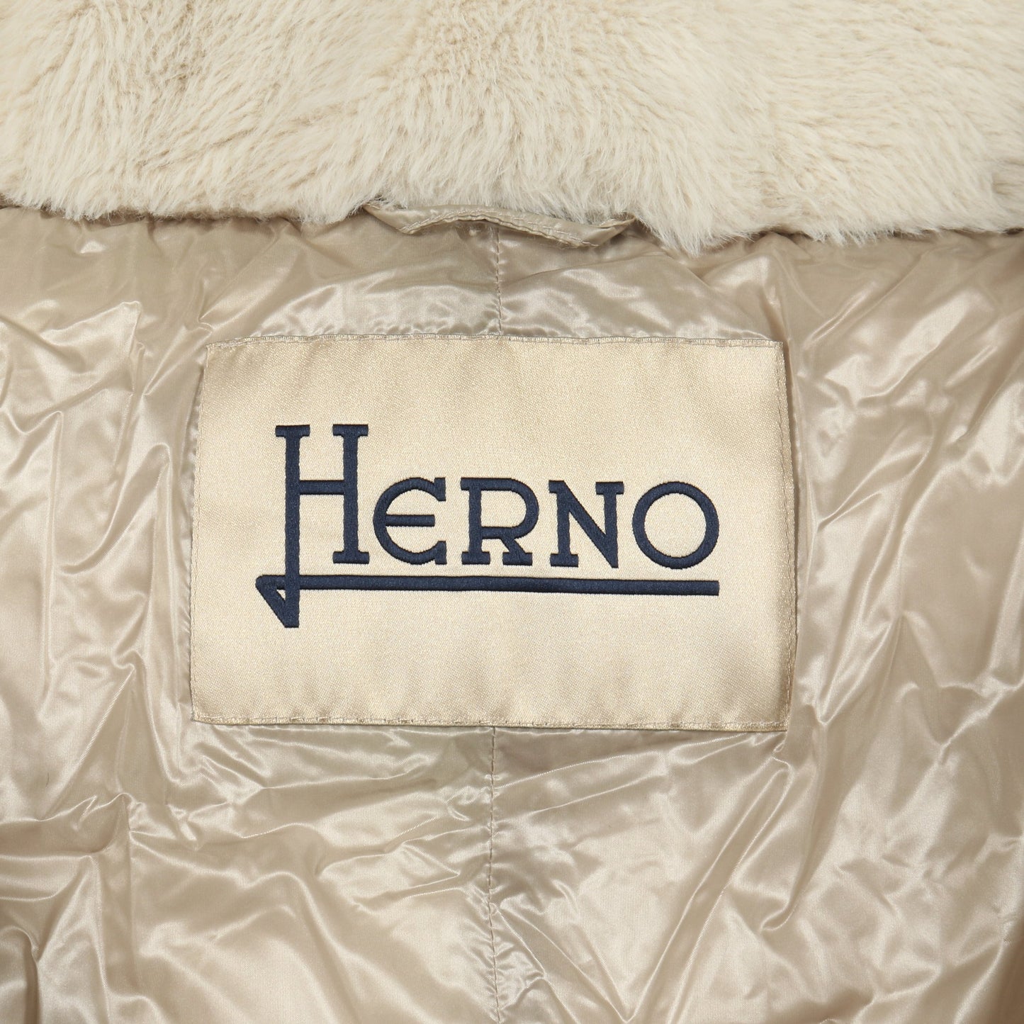 エコファー ダウンジャケット ナイロン ベージュ 切替 ヘルノ アウター HERNO