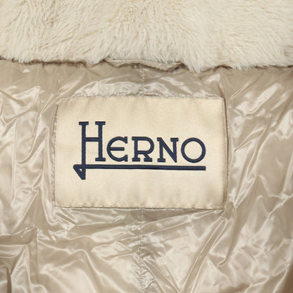 エコファー ダウンジャケット ナイロン ベージュ 切替 ヘルノ アウター HERNO