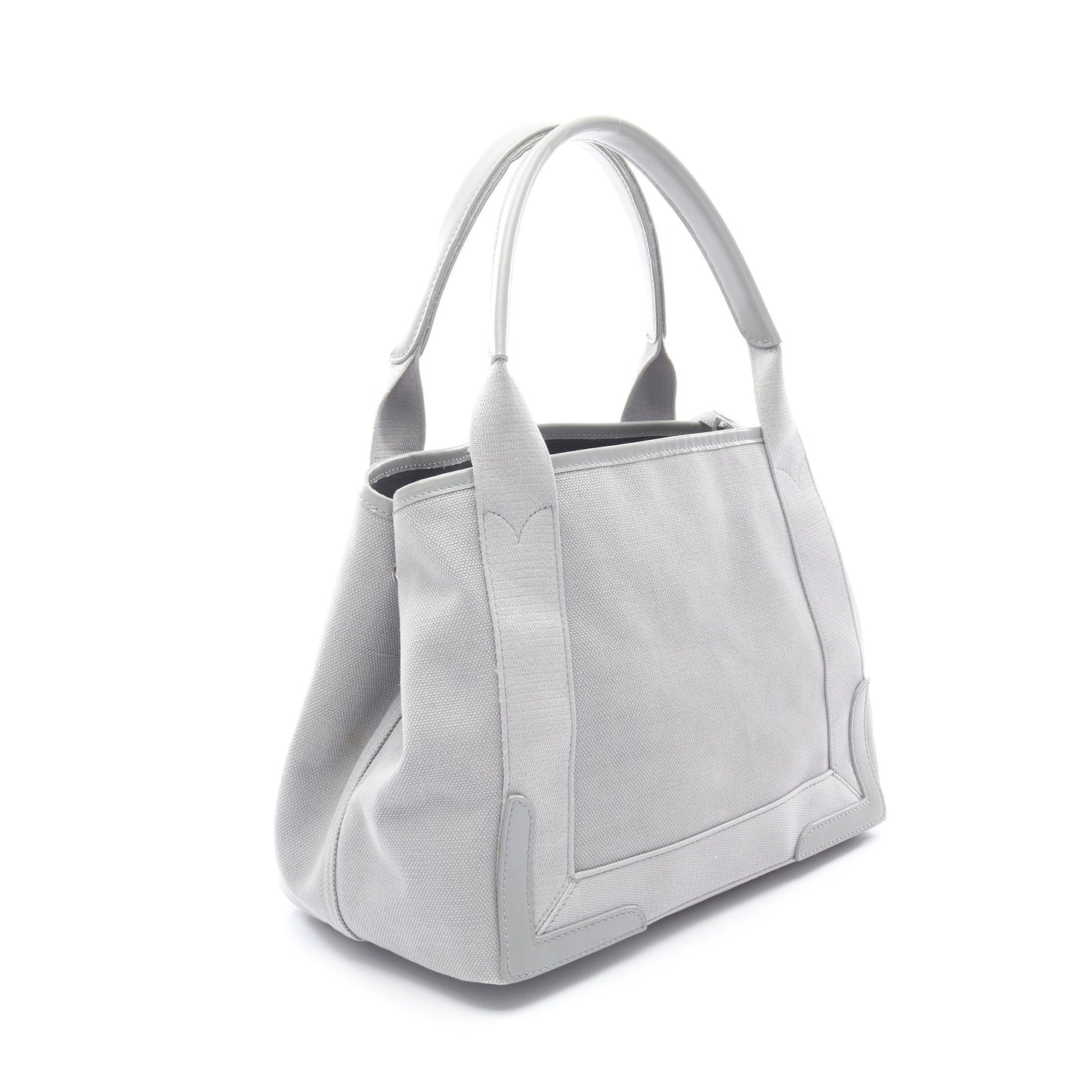 NAVY CABAS S ネイビーカバ ハンドバッグ トートバッグ キャンバス レザー グレー バレンシアガ バッグ BALENCIAGA