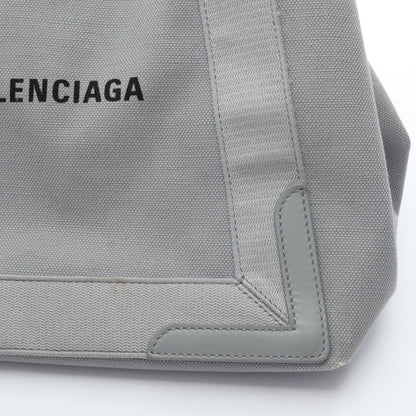NAVY CABAS S ネイビーカバ ハンドバッグ トートバッグ キャンバス レザー グレー バレンシアガ バッグ BALENCIAGA