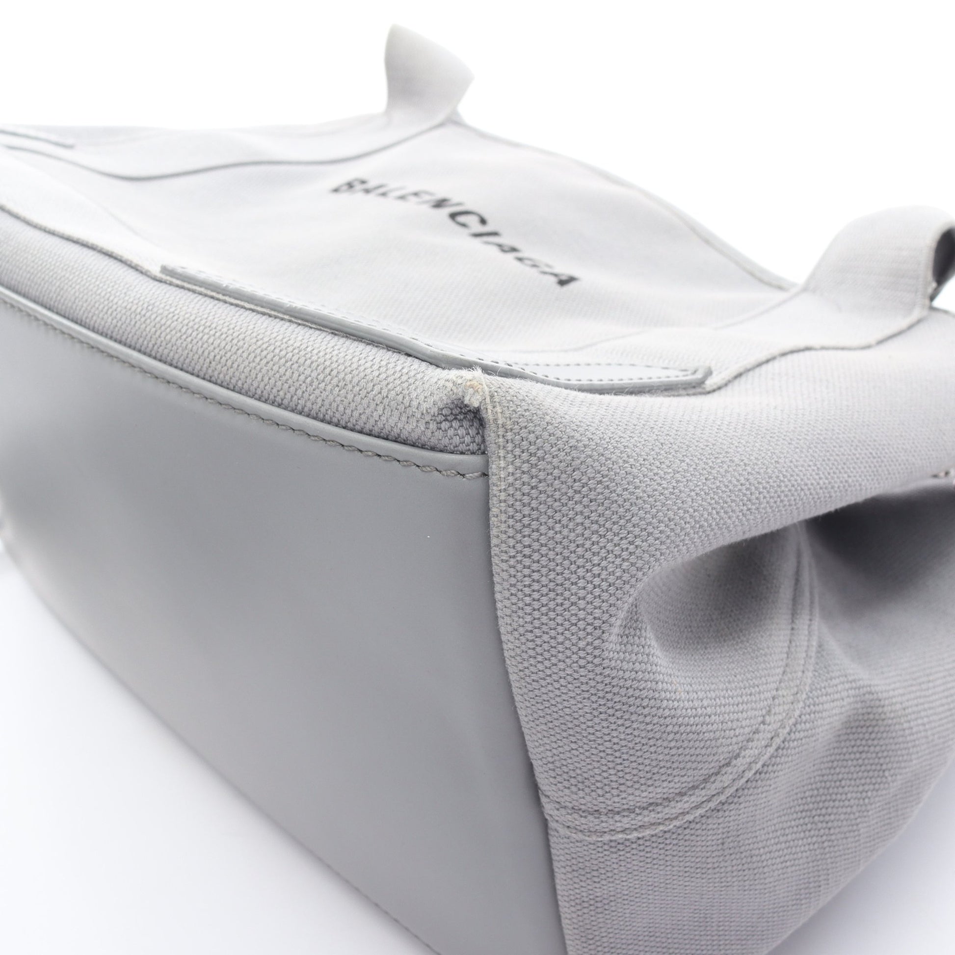 NAVY CABAS S ネイビーカバ ハンドバッグ トートバッグ キャンバス レザー グレー バレンシアガ バッグ BALENCIAGA
