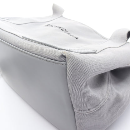 NAVY CABAS S ネイビーカバ ハンドバッグ トートバッグ キャンバス レザー グレー バレンシアガ バッグ BALENCIAGA