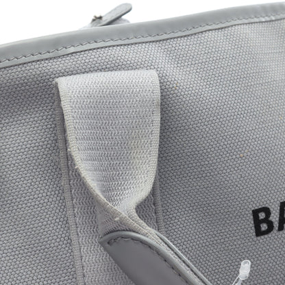 NAVY CABAS S ネイビーカバ ハンドバッグ トートバッグ キャンバス レザー グレー バレンシアガ バッグ BALENCIAGA