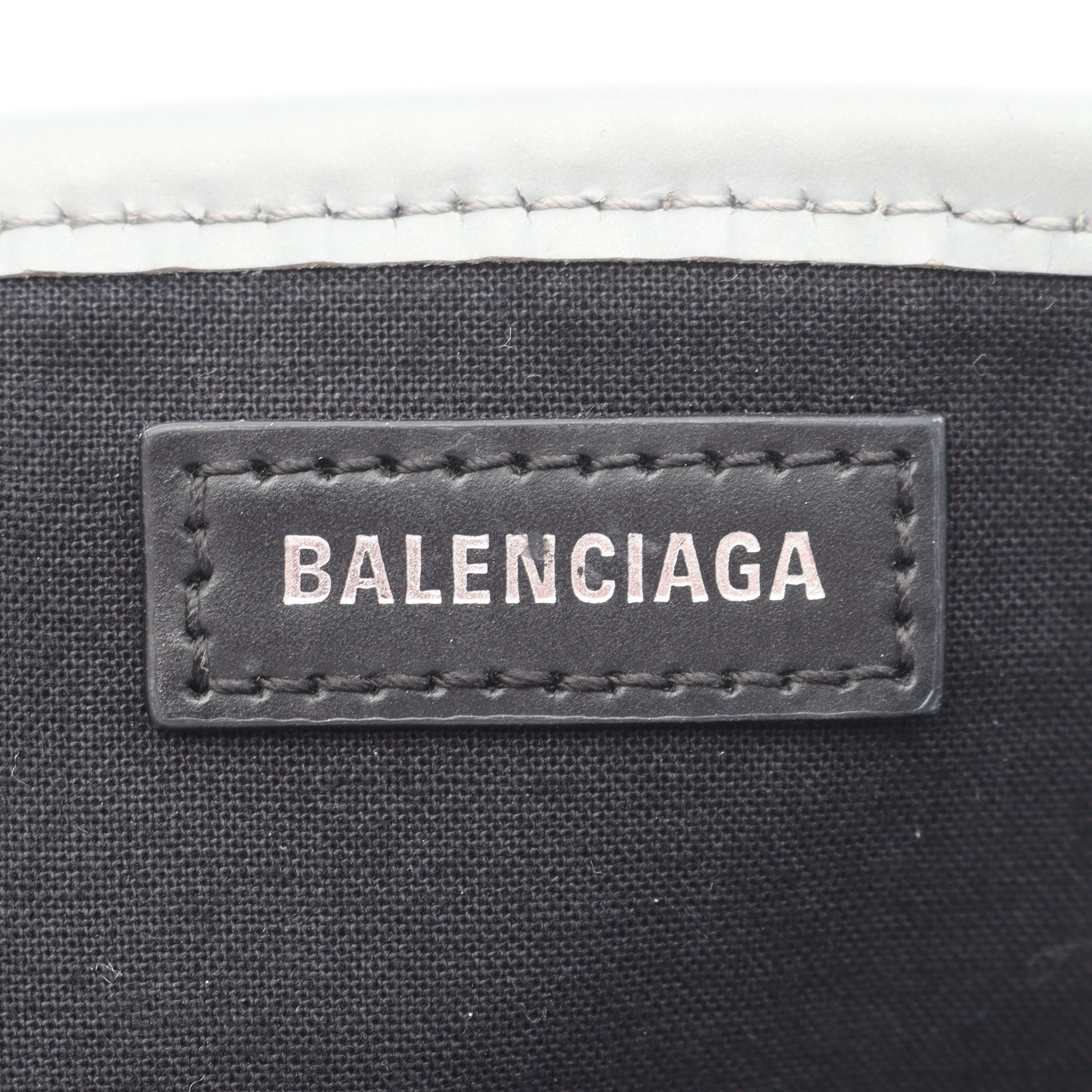 NAVY CABAS S ネイビーカバ ハンドバッグ トートバッグ キャンバス レザー グレー バレンシアガ バッグ BALENCIAGA