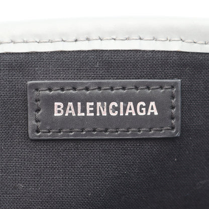 NAVY CABAS S ネイビーカバ ハンドバッグ トートバッグ キャンバス レザー グレー バレンシアガ バッグ BALENCIAGA