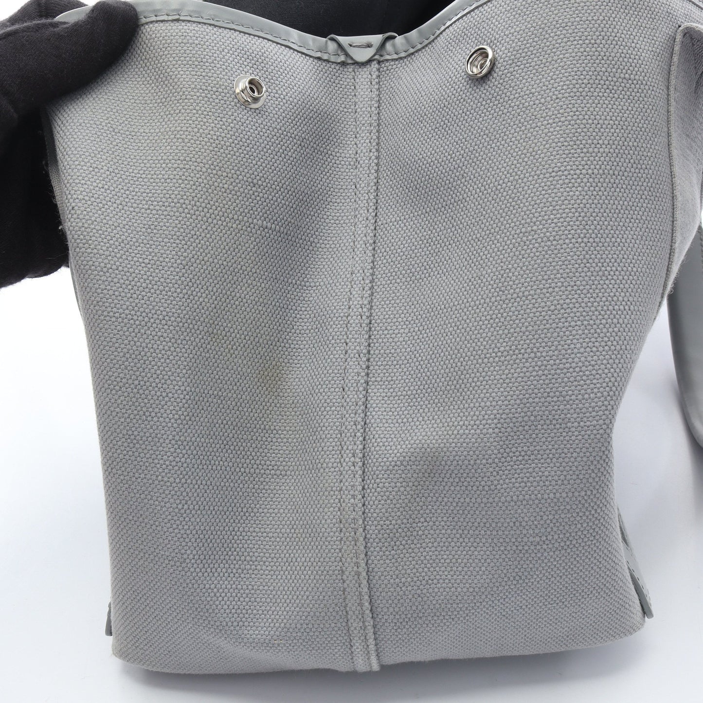 NAVY CABAS S ネイビーカバ ハンドバッグ トートバッグ キャンバス レザー グレー バレンシアガ バッグ BALENCIAGA