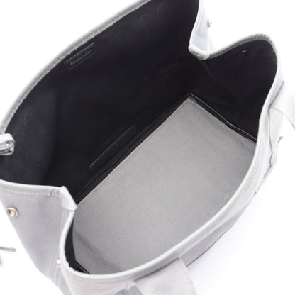 NAVY CABAS S ネイビーカバ ハンドバッグ トートバッグ キャンバス レザー グレー バレンシアガ バッグ BALENCIAGA