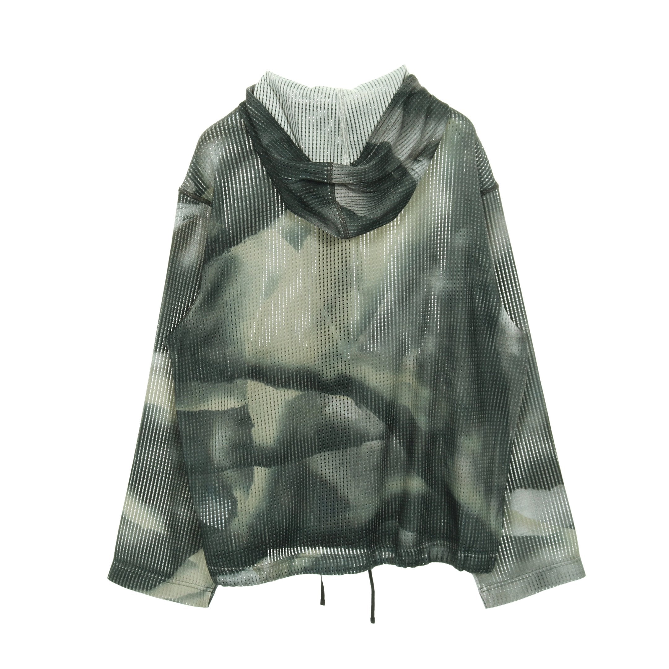 STUSSY × NIKE Mesh Hoodie ジップアップパーカー グレー マルチカラー