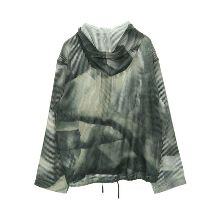 STUSSY × NIKE Mesh Hoodie ジップアップパーカー グレー マルチカラー 25AW ステューシー トップス STUSSY