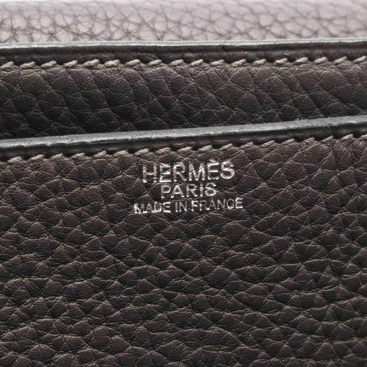 スティーブ ブザス35 グラファイト ショルダーバッグ トリヨンクレマンス グレー シルバー金具 □H刻印 エルメス バッグ HERMES