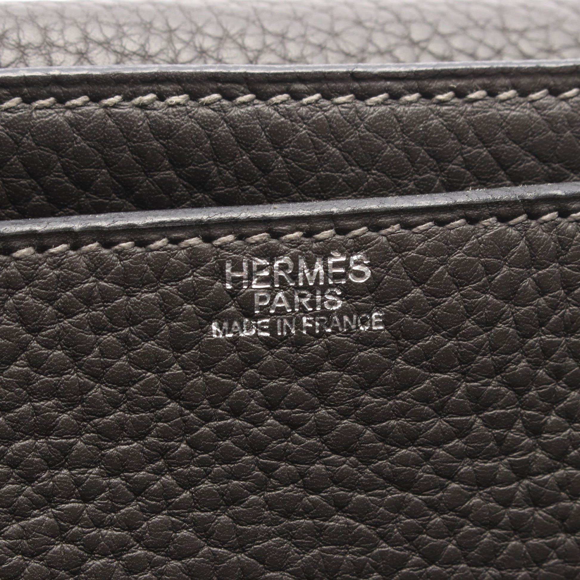 スティーブ ブザス35 グラファイト ショルダーバッグ トリヨンクレマンス グレー シルバー金具 □H刻印 エルメス バッグ HERMES