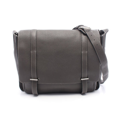 スティーブ ブザス35 グラファイト ショルダーバッグ トリヨンクレマンス グレー シルバー金具 □H刻印 エルメス バッグ HERMES