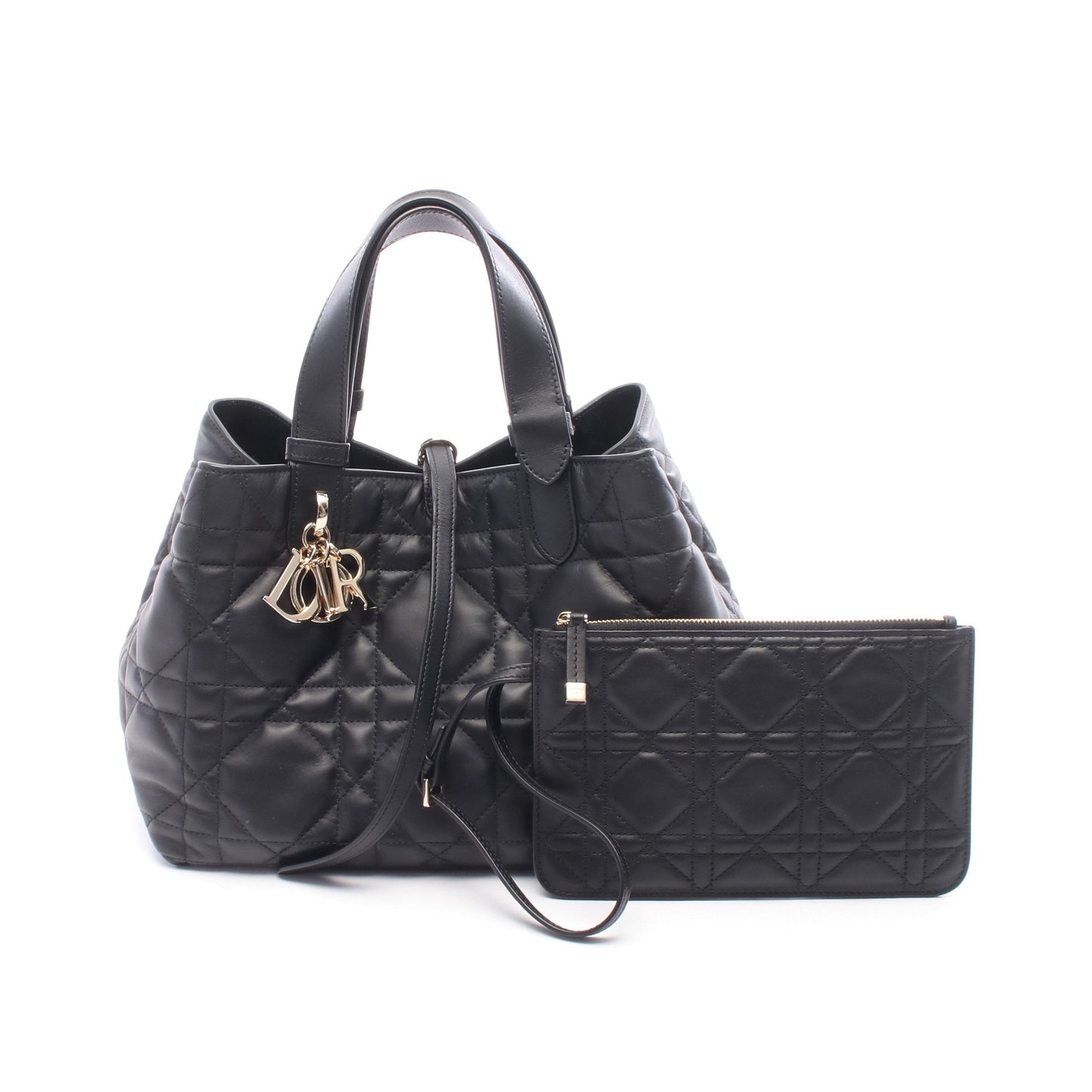 トゥジュール ミディアム マクロカナージュ ハンドバッグ レザー ブラック クリスチャンディオール バッグ Christian Dior