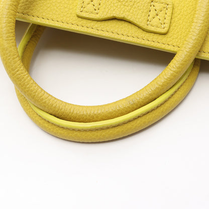 ラゲージ ナノショッパー ハンドバッグ レザー イエロー 2WAY セリーヌ バッグ CELINE