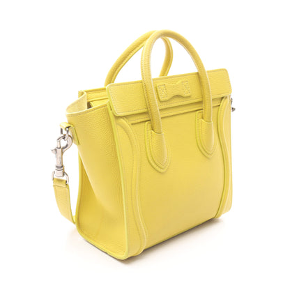ラゲージ ナノショッパー ハンドバッグ レザー イエロー 2WAY セリーヌ バッグ CELINE