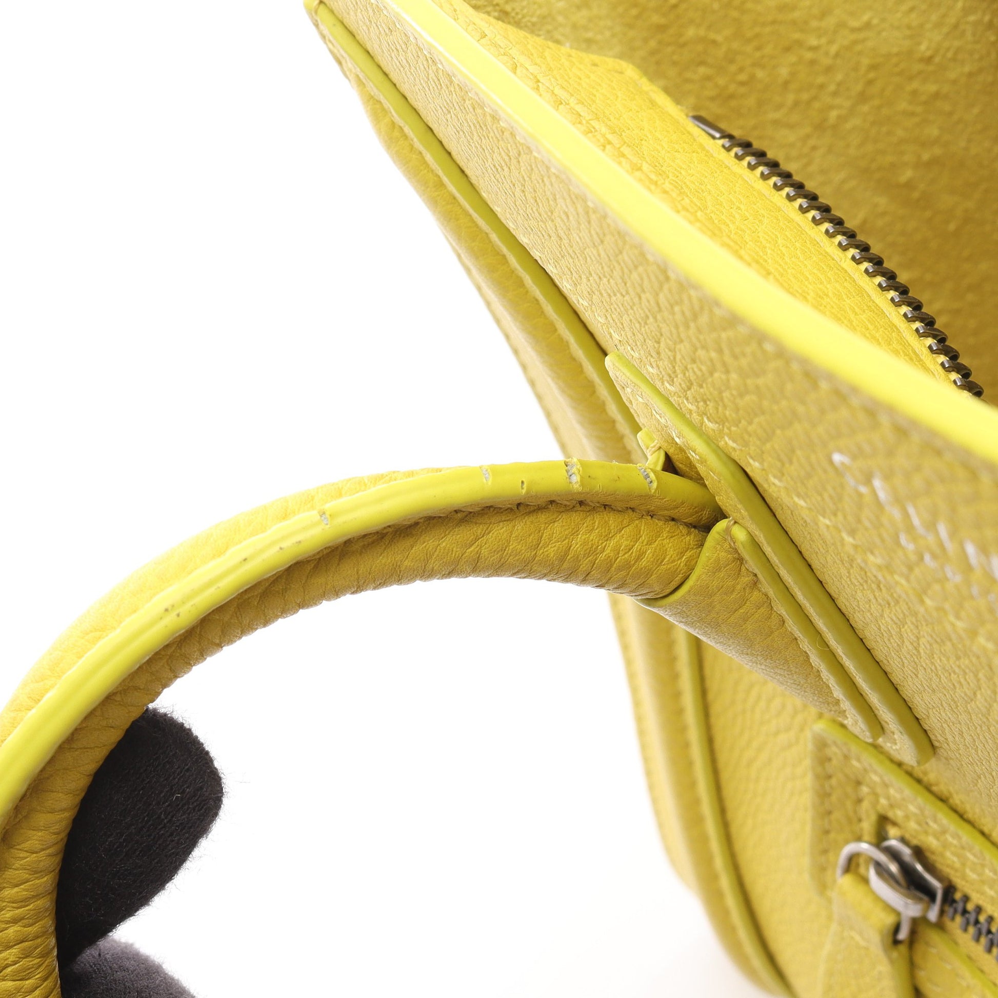 ラゲージ ナノショッパー ハンドバッグ レザー イエロー 2WAY セリーヌ バッグ CELINE