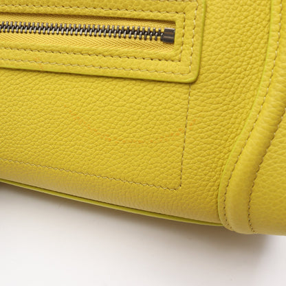 ラゲージ ナノショッパー ハンドバッグ レザー イエロー 2WAY セリーヌ バッグ CELINE