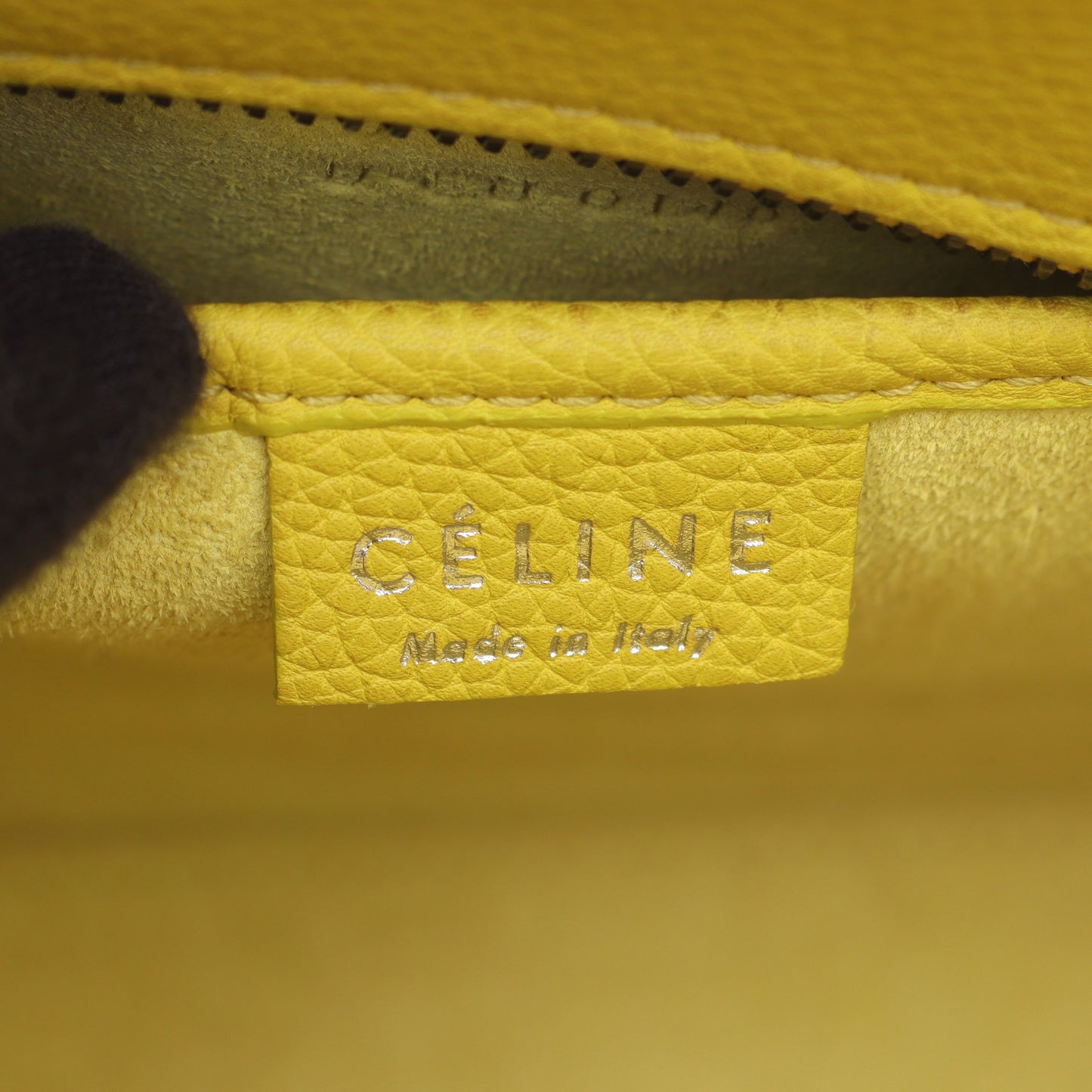 ラゲージ ナノショッパー ハンドバッグ レザー イエロー 2WAY セリーヌ バッグ CELINE