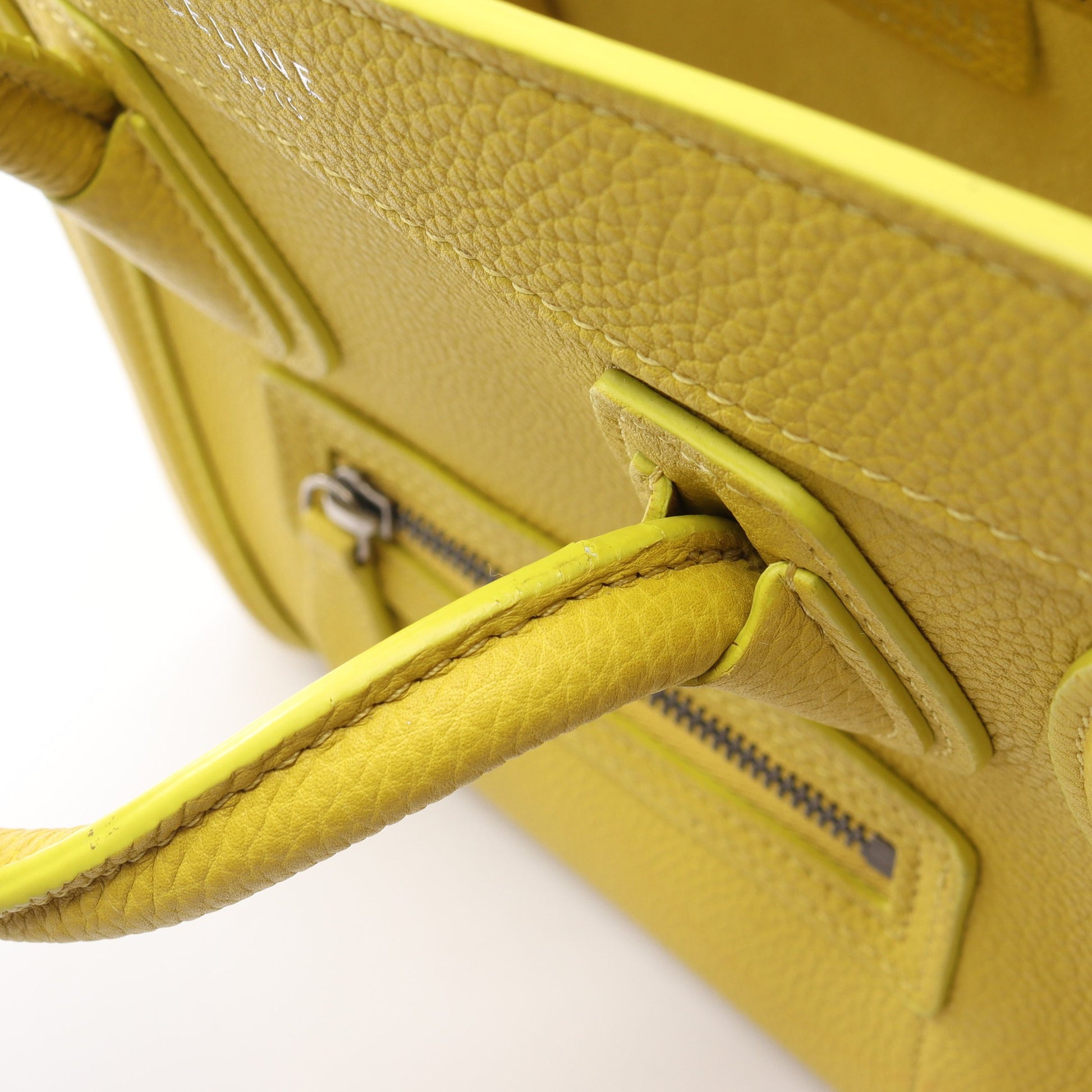 ラゲージ ナノショッパー ハンドバッグ レザー イエロー 2WAY セリーヌ バッグ CELINE