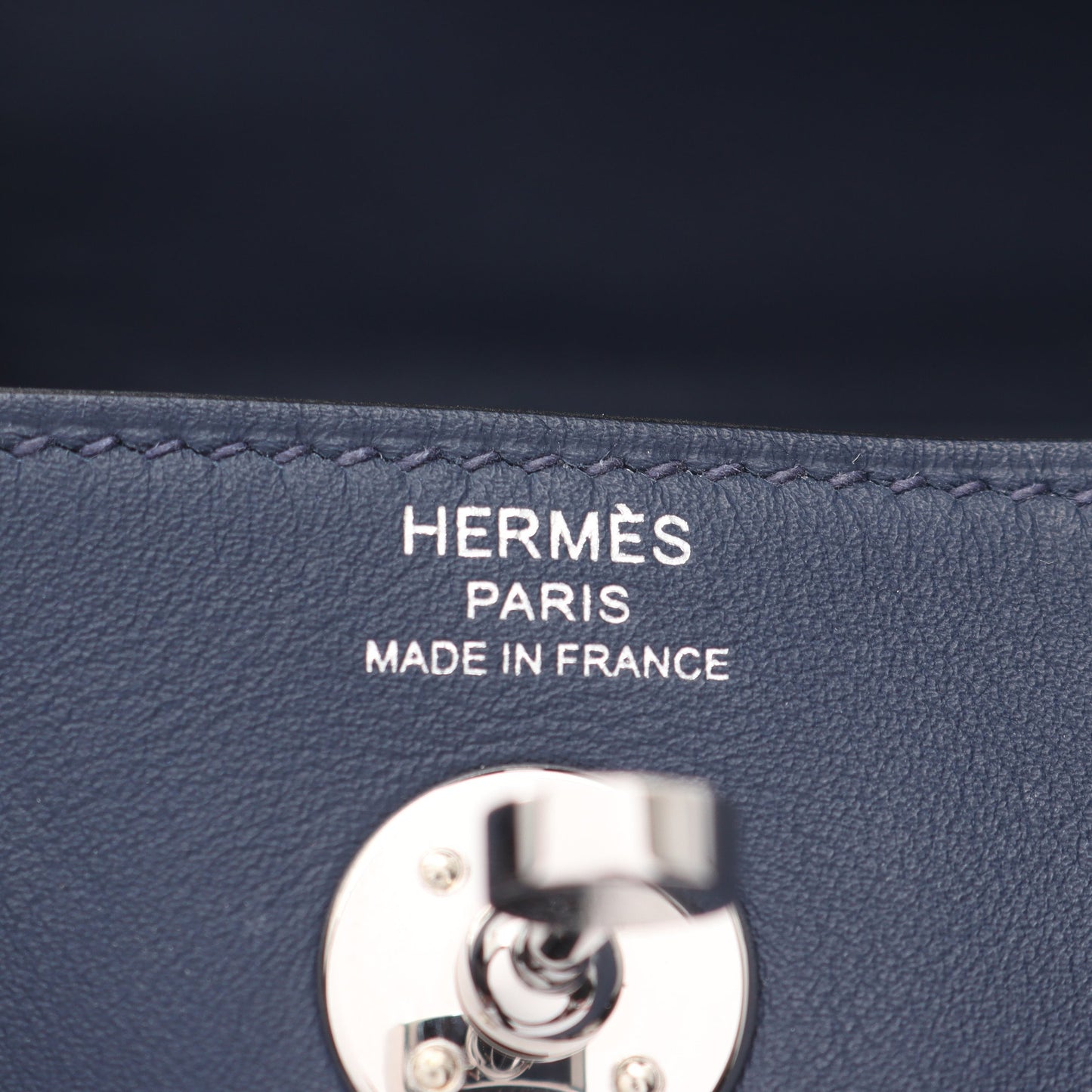 リンディ ミニ ブルーサフィール ショルダーバッグ ヴォースイフト ネイビー シルバー金具 W刻印 エルメス バッグ HERMES