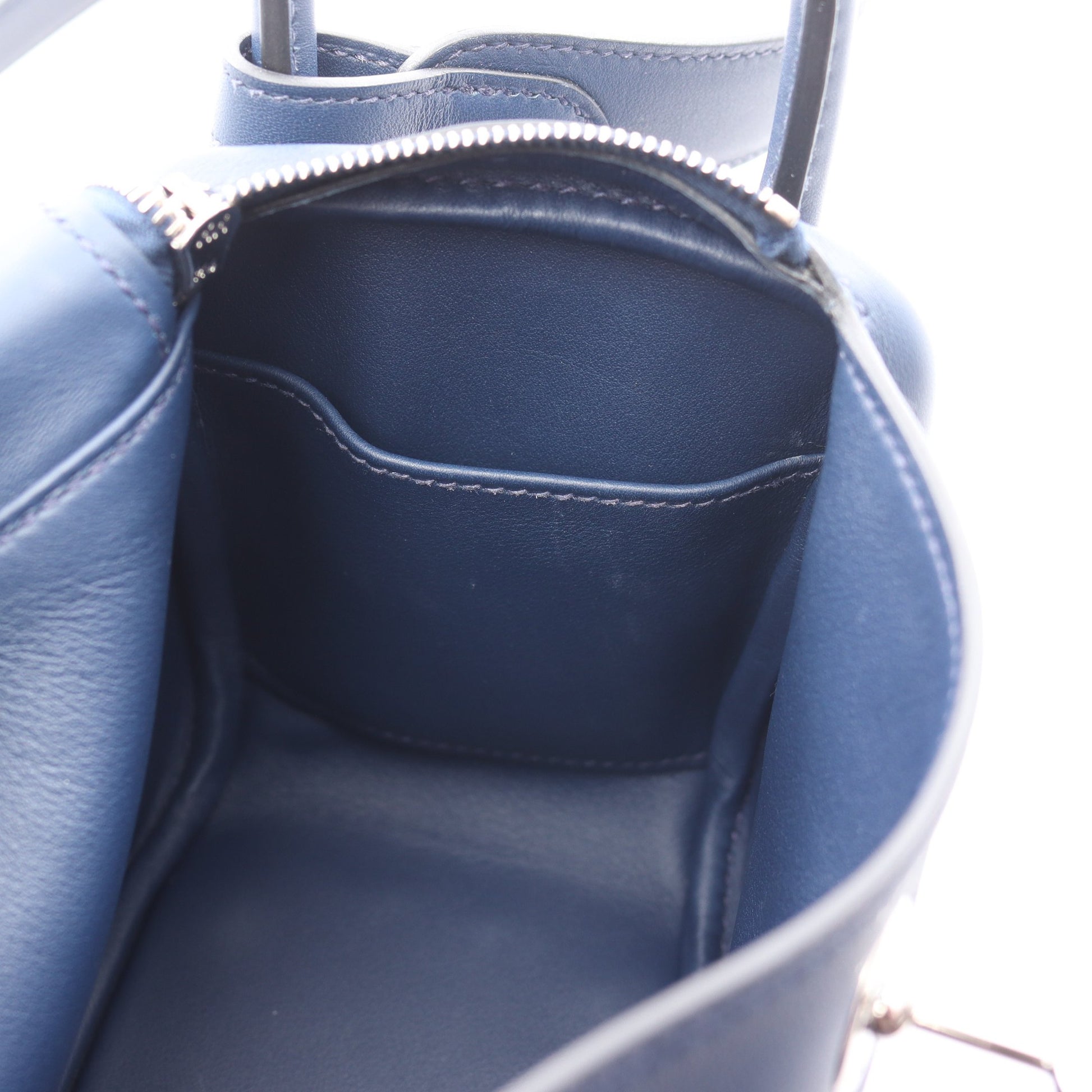 リンディ ミニ ブルーサフィール ショルダーバッグ ヴォースイフト ネイビー シルバー金具 W刻印 エルメス バッグ HERMES