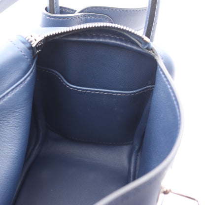 リンディ ミニ ブルーサフィール ショルダーバッグ ヴォースイフト ネイビー シルバー金具 W刻印 エルメス バッグ HERMES