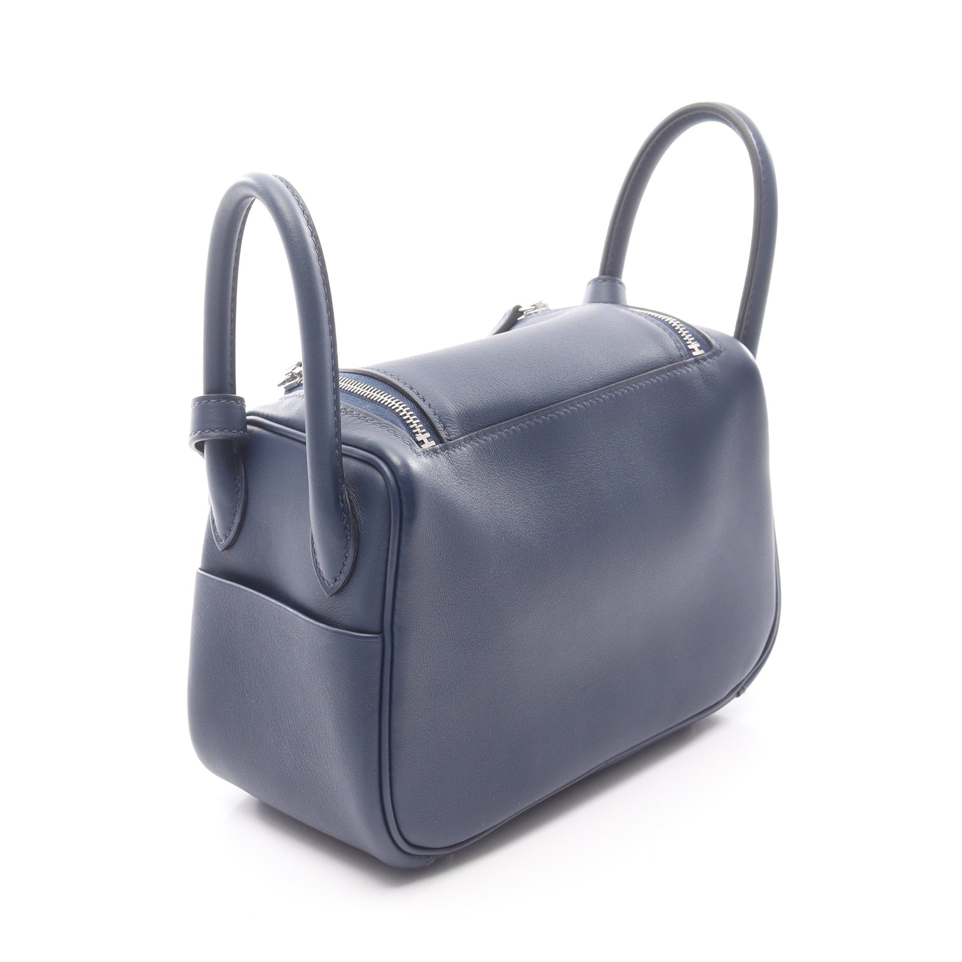 リンディ ミニ ブルーサフィール ショルダーバッグ ヴォースイフト ネイビー シルバー金具 W刻印 エルメス バッグ HERMES