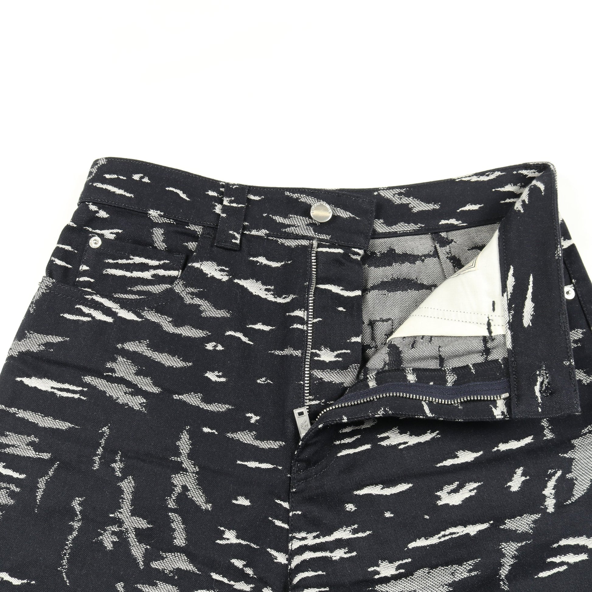 デニムパンツ ワイドパンツ コットン ダークネイビー グレー エンポリオアルマーニ ボトムス EMPORIO ARMANI