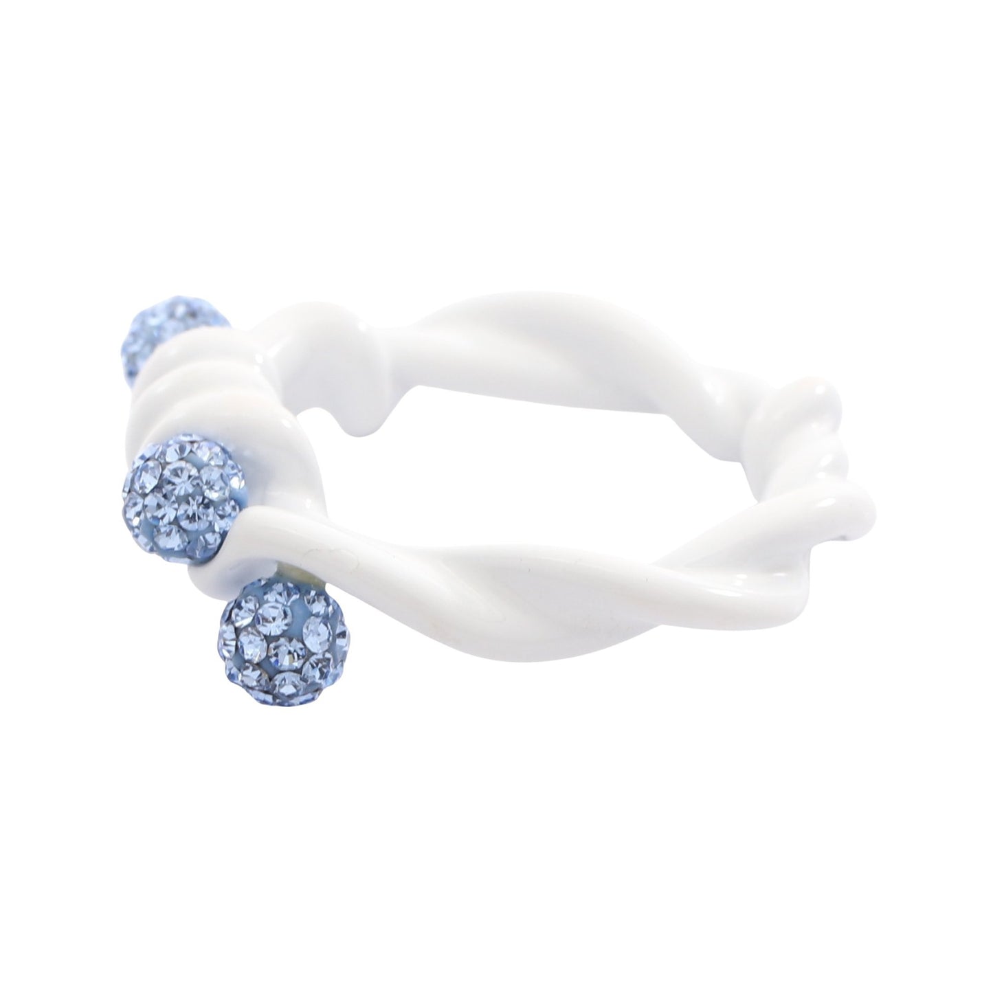 TWISTED RING リング 指輪 真鍮 ラインストーン ホワイト ブルー ジバンシィ アクセサリー GIVENCHY