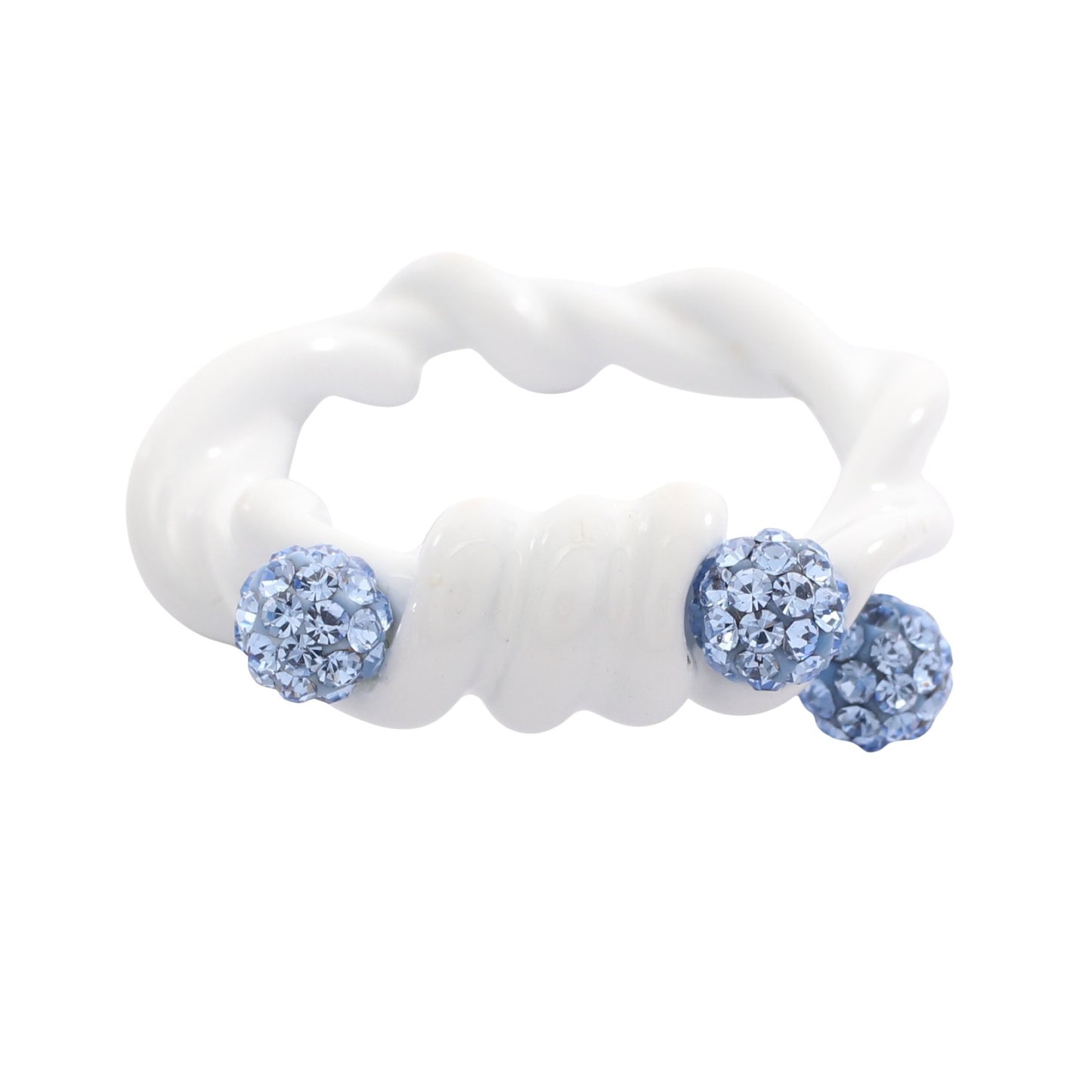 TWISTED RING リング 指輪 真鍮 ラインストーン ホワイト ブルー ジバンシィ アクセサリー GIVENCHY