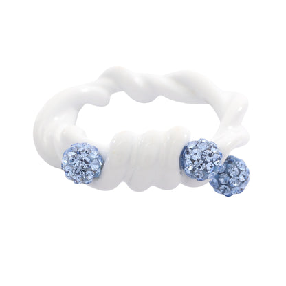 TWISTED RING リング 指輪 真鍮 ラインストーン ホワイト ブルー ジバンシィ アクセサリー GIVENCHY