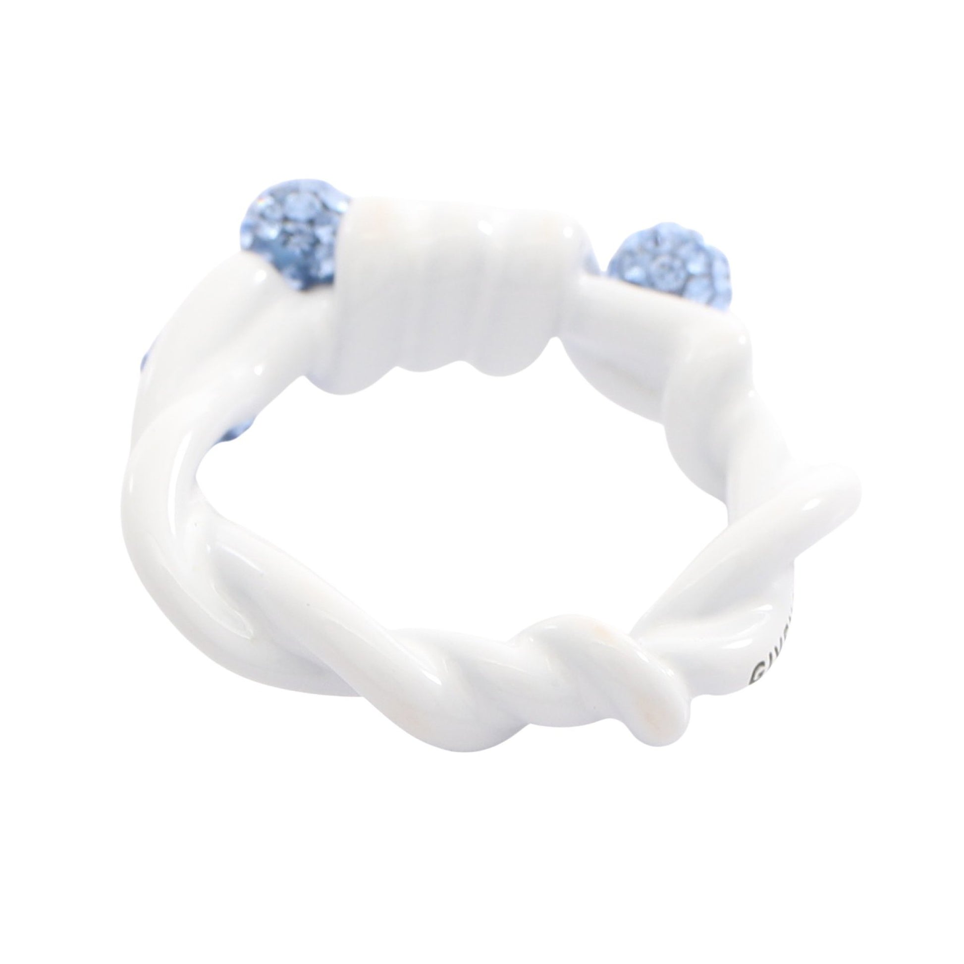 TWISTED RING リング 指輪 真鍮 ラインストーン ホワイト ブルー ジバンシィ アクセサリー GIVENCHY