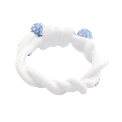 TWISTED RING リング 指輪 真鍮 ラインストーン ホワイト ブルー ジバンシィ アクセサリー GIVENCHY