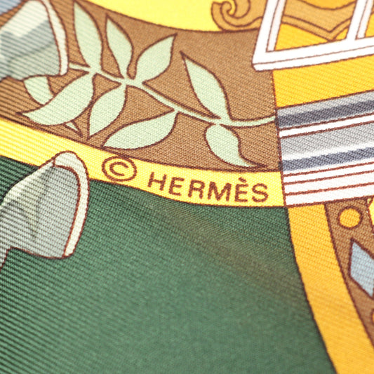 カレ90 IN SALZBURG スカーフ シルク ネイビー マルチカラー エルメス 財布・小物 HERMES