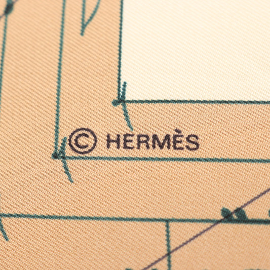 カレ90 La Musique des Spheres スカーフ シルク レッド ベージュ マルチカラー エルメス 財布・小物 HERMES