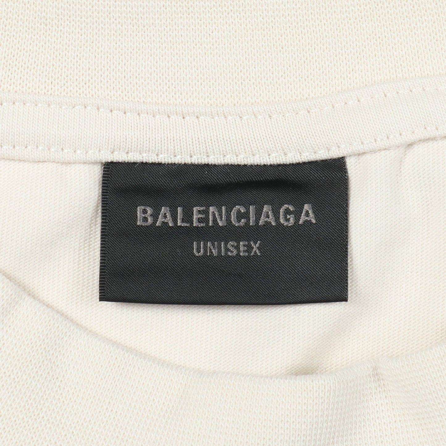 Political Stencil Tシャツ クルーネック 半袖 コットン オフホワイト バレンシアガ トップス BALENCIAGA